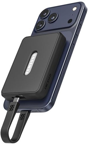 Encased Magnetic Case for Samsung T7 Portable SSD (Fits 1TB/2TB/4TB Capacity) with High Speed (10Gbps) Data Transfer Cable - Compatible with MagSafe (Black)