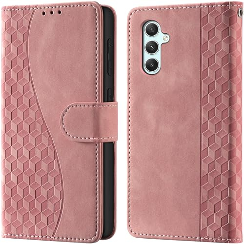 CaseGla Cover per Samsung Galaxy A34 5G PU Pelle Custodia Flip Rosa | Blocco RFID, 3 Scomparti,1 tasca per banconote, Chiusura magnetica, Funzione supporto, robusta cover in flip per Samsung A34