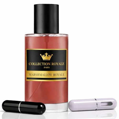Marshmallow Royale,Collection Royale Paris et Eau de Parfum Intense 50ml + 2 Recharges de Voyage et Parfum Gourmand Mixte,Notes de Guimauve, Vanille et Sucre Rose,Coffret Luxe Longue Tenue