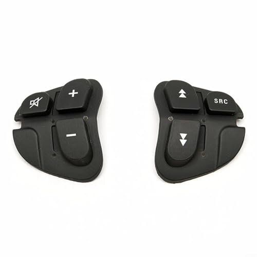 Glomc Für Alfa Romeo 147/156/166/GT Multifunktions-Lenkrad-Audio-Steuerungstasten, schwarze Ersatzschalter für Innenverkleidung, 2-teiliges Set