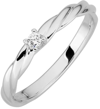 Lyomi Damen Ring 585/- Gold Glänzend Diamant Lab Grown weiß 0,05ct. 067370189-1