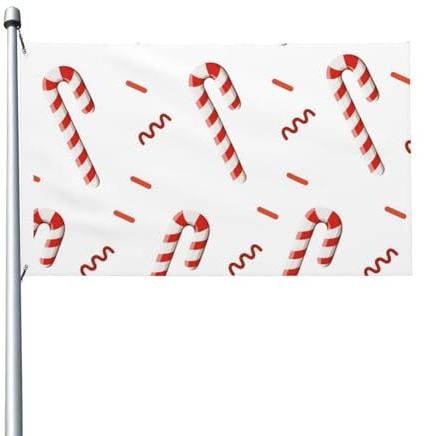 Drapeau en forme de canne à sucre de 152 x 91 cm avec œillets, double face, pour jardin