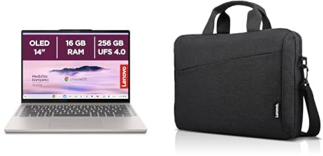 Lenovo Chromebook Plus Gen 10 14 MediaTek 256GB OLED Laptop with Toploader case