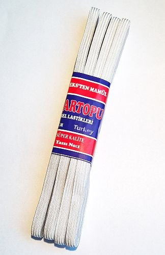 Nartopu Standard-Elastic/Standard-Gummiband - 8 mm x 10,0 Meter - weiß