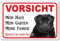 AdriLeo Schild - Vorsicht schwarzer Mops - Mein Haus - (20 x 30cm) / Achtung Hund Wachhund robust langlebig UV-beständig wetterfestes Warnschild