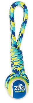 Zeus Fitness 9in TennisBall RopeTug Ball