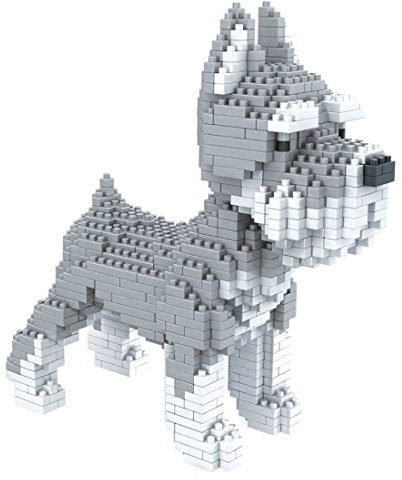 Atomic Building Perro Schnauzer. Figura para ensamblar con nanoblocs. 880 Piezas.