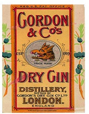 Ecool Gordon dry London gin pub bar man cave retro shabby chic vintage style picture metal wall plaque sign fridge magnet