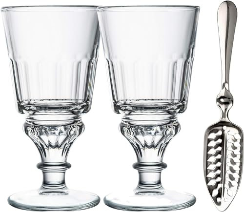 La Rochere Set of 2, 10 oz Glasses Recipe, Absinthe Spoon, Drinkware Set, One Size (Pack of 2), Clear