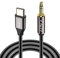 J&D USB C auf 3,5 mm 1/8 Zoll Audio-Aux-Kabel, Aux-Kabel USB Typ C auf Standard 3,5 mm 1/8 Zoll TRS-Stecker Auto-Aux-Adapterkabel, Kompatibel mit der iPhone 15/15 Plus/15 Pro/15 Pro Max, 1 m