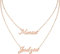 XiXi Collana Personalizzata in Argento 925 Collana con 2 Nomi Personalizzato Collana Incisione per Donna Ragazza Regalo per Anniversario Matrimonio Natale San Valentino (oro rosa)