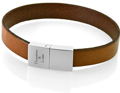 Armband Gravur Herren Leder braun Mann Lederarmband Koordinaten Männerarmband Wunschgravur Männer Geschenke Herrenschmuck Namen Spruch | HANDMADE IN GERMANY
