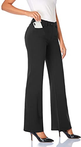 Tapata Damen 71cm/76cm/81cm/86cm Bootcut Stretch-Hose mit 4 Taschen, Tall/Lang/Regulär/Petite Für Büro Business Alltag Elegante Hose 71cm Schwarz L