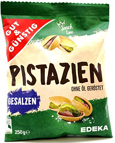 Gut & Günstig Pistazien gesalzen und ohne Öl geröstet, 27er Pack (27 x 250g)