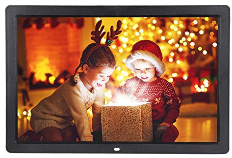 17 Zoll HD Digital Photo Bilderrahmen, Digitaler Fotorahmen, Unterstützt Musik/Video/Kalender/Wecker, für Home Dekor, Fashion Crafts, Urlaub Geschenke(Black)
