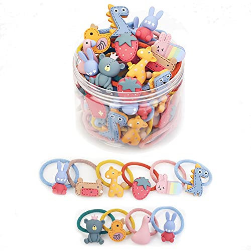 20 Pcs Elastici per Capelli, Fasce per Capelli Elastiche, Capelli Fasce Elastici, Fasce a Coda di Cavallo per Accessori per Capelli con Scatola, per Bambina Donna(Colorato)