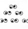 TOSSPER 10pcs Lustige Schwarze Weiße Gestickte Augen Patches Eisen Auf Kleine Kleidung Applikationen DIY Jeans Rucksack Mäntel Aufkleber Abzeichen