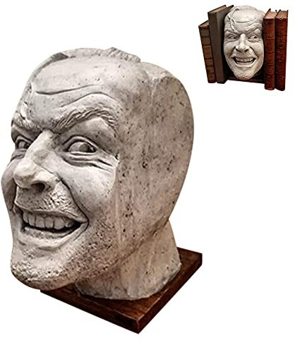 Keptfeet Serre-Livres décoratifs, Voici Johnny Bookend, la bibliothèque Shining Bookend Voici Johnny Sculpture Resin Desktop Bookends Ornement Porte-Livres Étagère