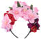 Minkissy Day Of The Dead Headband Rose Crown Rose Mexican Headband Headpiece for Costume Halloween Party Pink