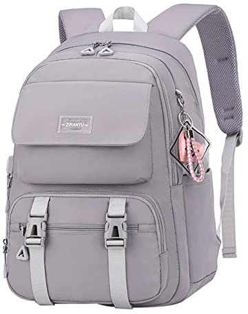 SellerFun Teen Girls Casual Backpack High Middle School Daypack Women Daily Travel Laptop Bag(B Grey,29 Liters)