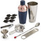 Tower Cavaletto T879030MNB 13 Piece Cocktail Set with Large 800 ml Cocktail Shaker, Home Bar, Bar Tender, Corkscrew, Strainer, Midnight Blue