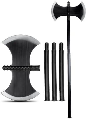 Mega_Jumble Halloween Axe 4-Piece Adjustable 106 cm, Grey Axe Decoration, Costume Accessories, Carnival, Fancy Dress Prop