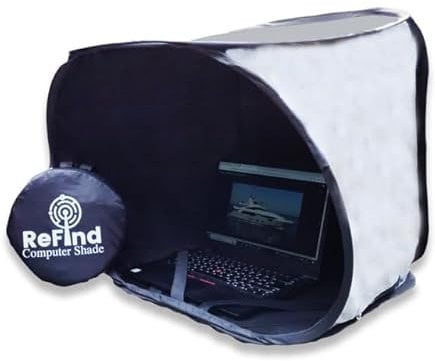 ReFind Computer Shade for Portable Anti-Glare Protection. Work Outdoors With Sunshade, Privacy, Heat Protection and Weather Shelter. Laptop Hood Accessory for MacBook, iPhone, Tablet, iPad