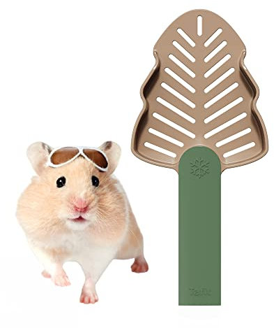 tafit Hamsterstreuschaufel für kleine Tiere, tiefe Schaufel, Meerschweinchen, Igel, Chinchillas, Rennmäuse, Zwerg, Haustierkot-Reiniger, niedliches Baum-Design, Abfallreinigung, Schaufel, Zubehör für