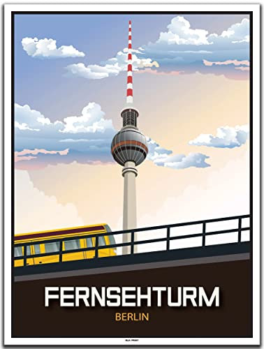 BLN PRINT Fernsehturm Berlin (1) - Vintage Travel Poster
