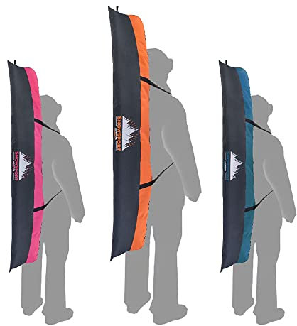 Snowsport Skitasche Skicase Ski Bag 6in1 Orange/Pink/Marine für 1 Paar Ski + Stöcke 150/160/170/180cm (160cm, Orange)