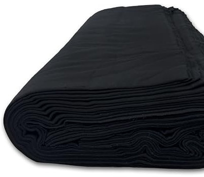 Wavetex® Bühnenmolton Stoff Meterware, schwarz, 100% Baumwolle, 300 cm breit, Gewicht 300 g/m2, schwer entflammbar, blickdicht, schallabsorbierend