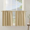 42 breite hellbraune beige kleine Café-Vorhänge 91.4 cm lang für Regale, Wohnmobil, Badezimmer, Küche, Raumverdunkelung, kurze Etagenvorhang für Schlafzimmer, Etagenbett, Mini-Fenster, 2 Stück