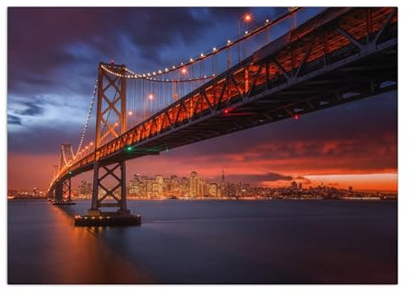 Displate - Poster aus Metall - Magnet-Montage - World Class Photos - Cityscapes - Fire over San Francisco 67.5 cm x 48 cm