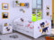 BDW Kinderbett Super Hunde - Babybett mit Matratze und Schublade - Bequem und Langlebig Rausfallschutz Bett - Kinderzimmer - Weiß (Motiv 5) - 140x70