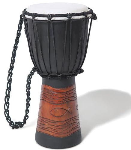 GMP Handgeschnitzte Mahagoni Djembe 17.8 cm Hand Drum Djembe mit Ocean Carving