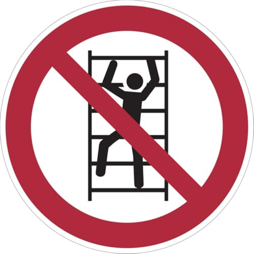 Dreifke® Kunststoff-Schild Aufsteigen verboten, Ø20cm, 1 Stück, Gebotszeichen (P009) gem. ISO 7010