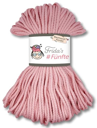 Frida's Wollhaus Frida's 250 g #Fünfte Baumwoll-Kordel Ø 5 mm Häkeln Stricken Makramee 30 Farben (762 | Rosa)