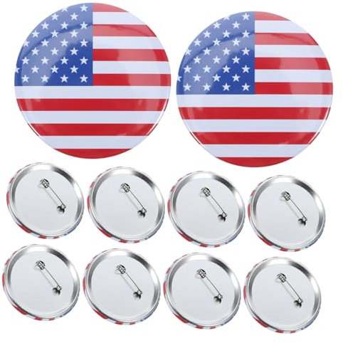 DIKACA 10st Flaggenabzeichen Patriotische Abzeichen Unabhängigkeitstag-abzeichen Anstecknadel Zum 4. Juli Anstecknadel Mit Usa-flagge Abzeichen Zum Veteranentag Kleidung Metall