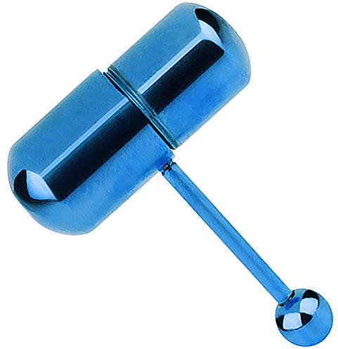 Piersando Piercing Zunge Intim Oral Ohr Tragus Zungenpiercing Ohrpiercing Stecker Stab Vibrierendes Fun Intim Barbell Blau + 2 Stück AG3