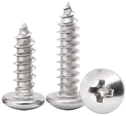 M3 x 20mm Self Tapping Screws, 100 Pcs Phillips Round Head 304 Stainless Steel Screws, Fasteners Bolts for Plastic Wood Furniture and Drywall