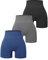 JOLLMONO 3-teilige Workout-Shorts für Damen, Yoga, nahtlos, Fitness-Shorts, hohe Taille, Spandex, Biker-Shorts, Schwarz/Grau/Marineblau, Small