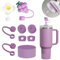 Stanley Cup Accessories Set Including 6 Pcs Silicone Spill Proof Stopper, 2 Pcs Straw Cover Cap for 9-10 mm Straws, 1 Pcs Silicone Boot for Stanley Cup Stanley 40oz & 30oz Tumbler (Lilac)