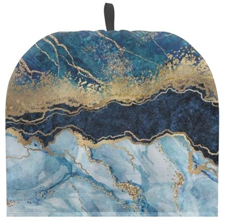 TOADDMOS Blue Marble Print Tea Pot Cozy Insulated Teapot Cosy, Teapot Warmer Home Kitchen Decorative Kettle Dust Cover