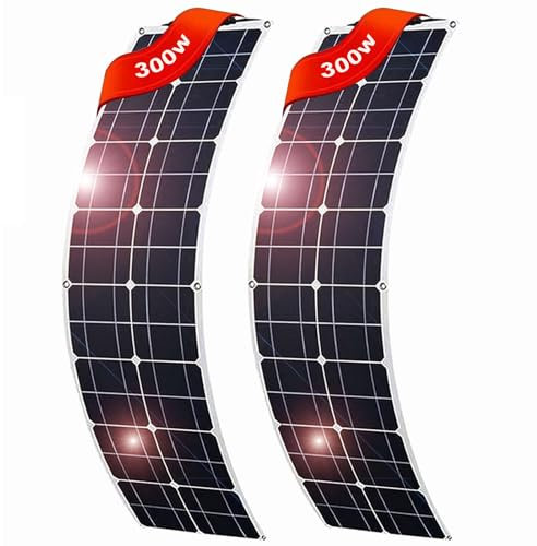 SHENGMIAOHE Kit de Panneaux Solaires 1200 W 12 V-24 V Monocristallin Avec Contrôleur de Charge Solaire 40 A + Câble D'Extension, Kit de Panneau Solaire Idéal Pour Toit de Camping-Car Et Marin, Batteri