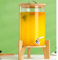 Distributeur De Boissons, Distributeur De Boissons En Verre 10L Avec Robinet En Inox, Distributeur De Boissons Avec Support En Bambou, Distributeur De Boissons Glacées Ou Chaudes Pour Les Fêtes