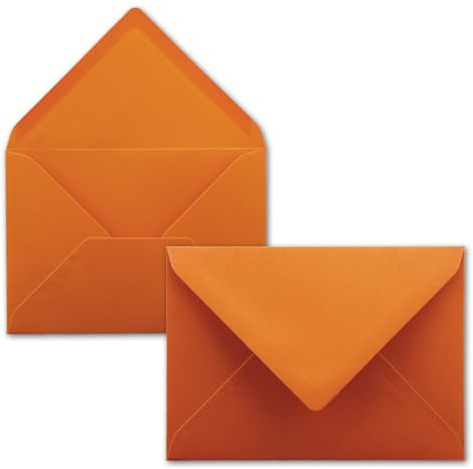 Orange terracotta envelopes, set of 25, DIN C5 envelopes, 22.0 x 15.4 cm, wet adhesive envelopes without window, for Christmas, greeting cards, FarbenFroh series