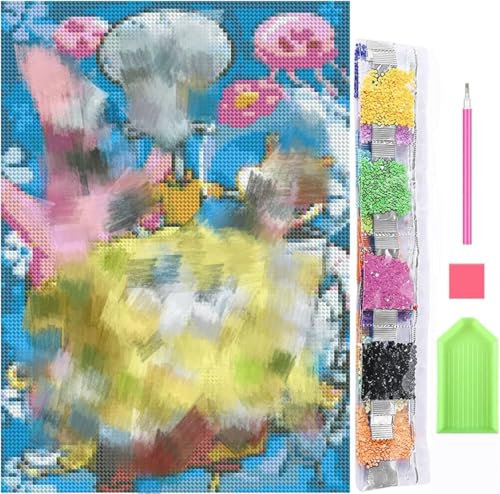 Anime 5D Diamond Painting Set,DIY Bilder Diamant Malerei Kits für Kinder Erwachsene,Cute Kawaii Diamant Kunst Handwerk Bild Kit, Zahlen Diamond Painting Zubehör für Geschenke, für Wanddekor,30x40cm