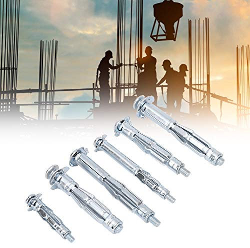 Maximum Load Capacity Expansion Bolt Strengthen Anchor Wings, High Performance Iron Zinc Expansion Screw Kit for Industry, Combined with Integral Adhesive Washers