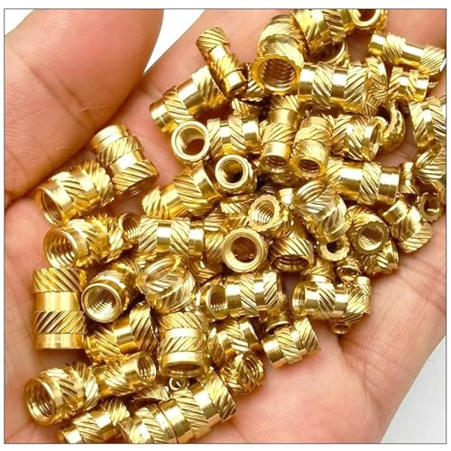 LEPEVNEY 60 dadi filettati zigrinati M5, lunghezza 8 mm, diametro esterno 7 mm, inserti femmina in ottone per stampa 3D e set di calore