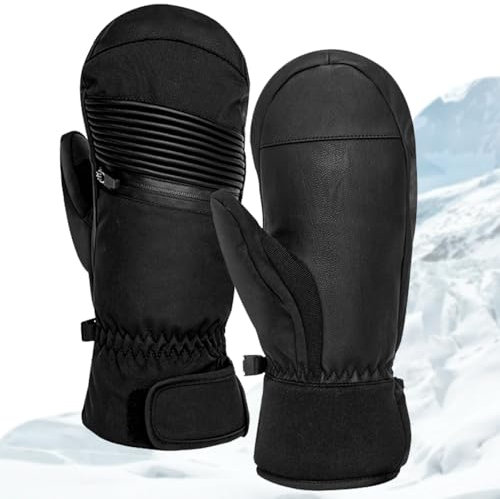 XRPRPX Fäustlinge Wasserdicht Touchscreen Fäustlinge Skihandschuhe Winterhandschuhe Schwarz Fahrradhandschuhe Wasserfeste Thermo Handschuhe Fausthandschuhe Schnee Fäustlinge für Outdoor-Aktivitäten